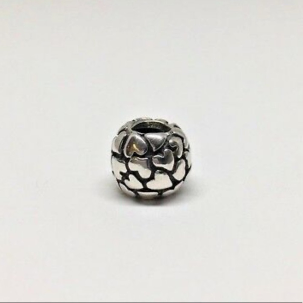 Pandora Retired Cluster Hearts Ball Charm Bead